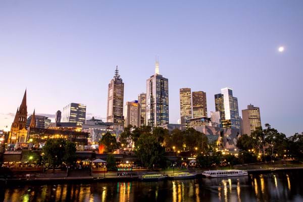 Melbourne City at dusk